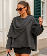 Comprar casaco feminino tricot cinza oversized lã batida inverno quente confortável em promoção ZARA